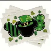 New Set Of 6 Disney Mickey Mouse St Patrick’s holiday Rectangle Fabric Placemats
