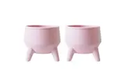 2x Rayell Couldron 15cm Pot Planter Plant Flower Storage Home Garden Decor Beige