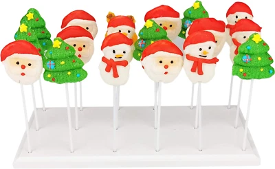 Wood Cake Pop Stand Display - 18 Hole Lollipop Holder, Candy or Sucker Stand for