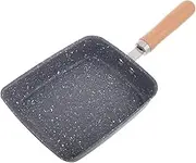 Non-Stick Pan Nonstick Rectangular Skillet Japanese Egg Pan Egg Skillet Pancake Griddle Cookware Pancake Pot Blue Wooden