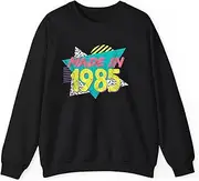 [X.Style] Made in Retro Vintage 40th Birthday Gift Sweatshirt for Adults Crew Neck Long Sleeve Pullover Black S
