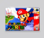 SUPER MARIO 64 - 2"x3" FRIDGE MAGNET (nintendo 64 n64 game box art bros party)
