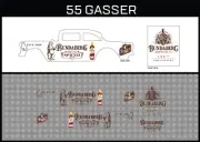 HotWheels(1/64),55Gasser"Bundaberg Spiced Rum"Waterslide,PrintedWhiteFirst,Decal