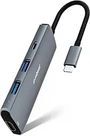 mbeat Elite 7-in-1 USB-C 3.2 Gen2 Hub with 8K 30Hz HDMI Video, 10Gbps USB & USB-C Data, 100W USB-C Power Delivery, SD/MicroSD 3.0 Card Reader, Aluminium Design - Space Grey