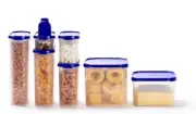 Tupperware Modular Mate Pantry Starter Set Oval Square Klein Blue Brand New