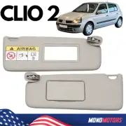 FOR RENAULT CLIO 2 SUN VISORS BEIGE PAIR BRAND NEW WITH MIRROR 1998-2005 (for: Renault)
