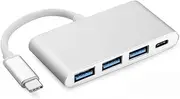 4in1 Type-C USB-C to 4-Port Hub USB 3.0 Charging Adapter for Thunderbolt MacBook Silver