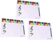 DIYEAH 3pcs Staff Whiteboard Whiteboard Writable Staff Card Music Teaching Tool Notation Tool Teaching Board Piano Stave Cards Portable Stave Board Plastic
