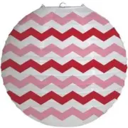 Red Chevron Stripe Wire Paper Lantern 12" Hanging Decorations Party Supplies