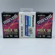 NEW Panasonic Video Head Cleaning Cassette NV-TCL20PT & Maxell HGX BLACK 45 VHSC