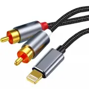 RCA Cable Compatible with iPhone, iOS to RCA Aux Audio Cord, Hi-Fi Sound RCA Ste