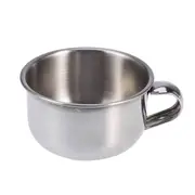 1pc Stainless Steel Shaving Bowl with Handle Durable Shaving Brush Mug Bowl Barber Beard Soap Cup Silver 11.00X8.00X4.50CM