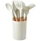 12Pcs Non-Stick Spatula Set Wooden Handle Spatula Spoon Brush Whisk for Kitchen