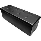 Sorbus Leather Folding Storage Ottoman- Faux Leather Storage Bench (Black)