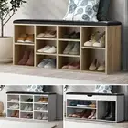 Shoe Cabinet Bench Shoe Storage Rack PU Padded Seat Organiser Shelf Oikiture