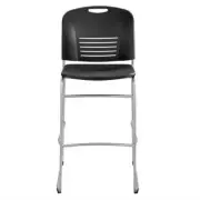 Safco 31" Sled Base Bar Stool in Black and Silver