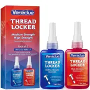 Thread Lock 50ml Blue and Red, Medium Strong Strength Threadlocker,...