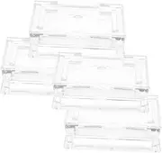 4pcs Transparent Square Mini Eyeshadow Box Lids Palette Cosmetics Glitter Makeup Wipes Small Eyeshadow Pans Blush Refill Pan Clear Tint Makeup Blush Empty Highlighter Tray Plastic