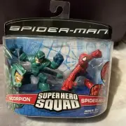 NIB 2007 Marvel Hasbro Super Hero Squad SCORPION & SPIDER-MAN NIB