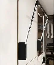 Adjustable 890-1210mm Wardrobe Hanging Rail Storage Closet/Drop Wardrobe Rail with Telescoping Handle and Mounting Hardware, Chrome (Size : 510-660mm)