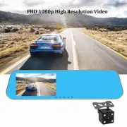 Car 1080P Dash Cam Rear View Mirror Dual Lens Backup Camera Dvr Video Recorder