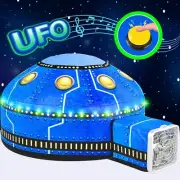 Glowing UFO Aerodome with LED Lights & UFO Sound Button - Glows-In-The-Dark - In