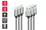 3 Pack Apple MFI Certified Braided Lightning to USB Cable (3m) iPhone Apple