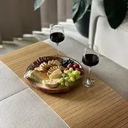 Ottoman Tray, Ottoman Coaster, Foldable, Decorative, Crafted from Bamboo Panels with a Glossy Finish, a Decorative and Functional Tray to Your Living Room, 90x34x1 (Natural)