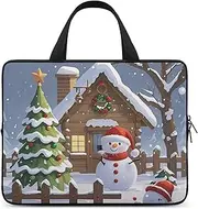 Laptop Case Sleeve Shockproof Computer Carrying Bag Snow Snowman Laptop Bag Tote Lightweight Notebook Case Cover Traveling Briefcase Handle Bags for Travel Business 17inch, Snow Snowman, 17inch