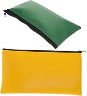 GRADENEVE Leather Document Bag Set 2pcs Zipper Pouches File Organizer Safe Storage for Office Students Business