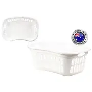 2x Hip Hugger Plastic Laundry Basket Clothes Washing Cleaning Holder Bin 60x39CM
