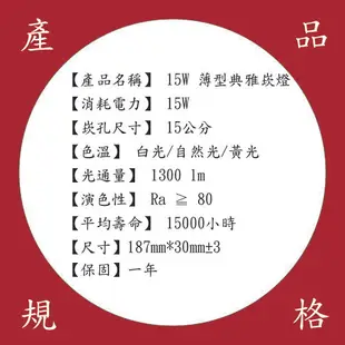 亮博士 15W 超薄典雅崁燈 LED崁燈 崁燈 15cm 15w崁燈 防水崁燈 白光 黃光 自然光 服飾店燈 室內燈