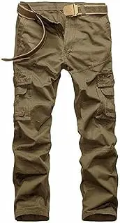 [HanzhuoLG] Men's Overalls Military Tactical Camouflage Cargo Pants Training Work Camo Combat Offroad Army Male Clothing Baggy Trousers For Men khaki XL