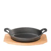 Pyrocast Oval Gratin With Maple Tray 17x12.5cm