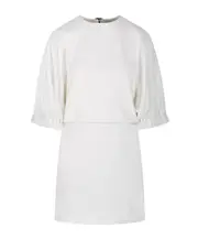 Max Mara Pianoforte Rum Crewneck Bow Detailed Dress IT40,IT44,IT42 White