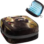 Period Bag,Sanitary Napkin Storage Bag,Forest Red Panda Fruit,Tampon Holder for Purse