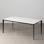 Minimalist Dining Table 1.4 m Premium Porcelain Calacatta/ Black