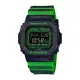 【CASIO 卡西歐】G-SHOCK 摩爾紋路/經典方型/43mm/螢光綠(DW-D5600TD-3)