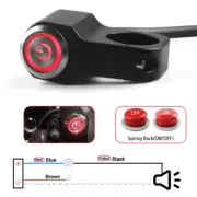 Motorcycle Switch Horn Handlebar Mount Push Button Momentary Start LED Light NEW