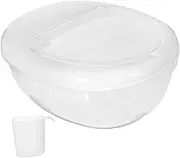 LAPYAPPE Airtight Rice Storage Bin with Measuring Cup Food Grade Plastic Container for Grains Flour Cereal Large Capacity with Lid for Kitchen Organization