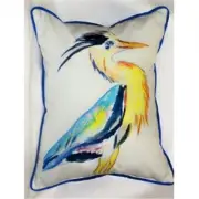 Betsy Drake HJ328 Vertical Blue Heron Throw Pillow- 16 x 20 in.