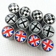Zorratin Chrome Rim Wheel Valve Stem Cap Cover Screw with Union Jack Button for Mini Cooper r50 r53 r56 r56n f55 f56 r55 r52 r57 r58 r59 r60 r61 jcw