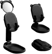 Cell Phone Stand Adjustable Foldable Mobile Phone Holder for Desk Universal Cellphone Stand for iPhone 15 14 13 12 11/for Samsung Jet Black