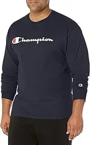 [Champion] Men's Classic Long Sleeve Tee, Screen Print Script
