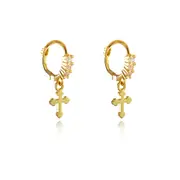 Culturesse Anesha Austrian Zircon Sterling Silver Drop Earring 18k Gold Plating