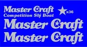 Classic Stars & Stripes MasterCraft Silver Decal Set 40.125" Long