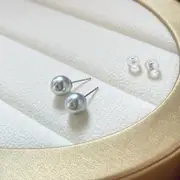 【Elegant 珍愛宣言】極光日本Akoya天然海水真多麻銀藍珍珠18K金耳環-訂製款(天然珍珠 18K金耳環)