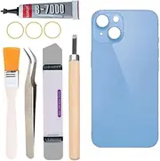 Yuntunele Rear Back Covers Glass Replacement Compatible with iPhone 14 6.1 inches All Carriers with Professional Tool Set (Blue)