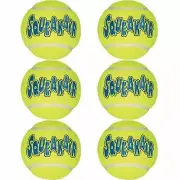 6-Pack KONG Air Dog Medium 2.5" Squeaker Tennis Balls Interactive Fetch Toy