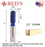 Tideway Carbide Pro WL1376 1/2"X1-1/4" Round Nose 1/2" shank router bit